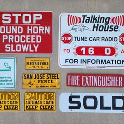 9 Vintage Metal Sign Collection Garage Mancave Wall Art Signage