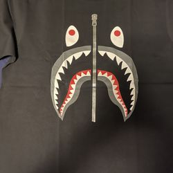 Authentic Bape Shark Tee Grey Size Large 