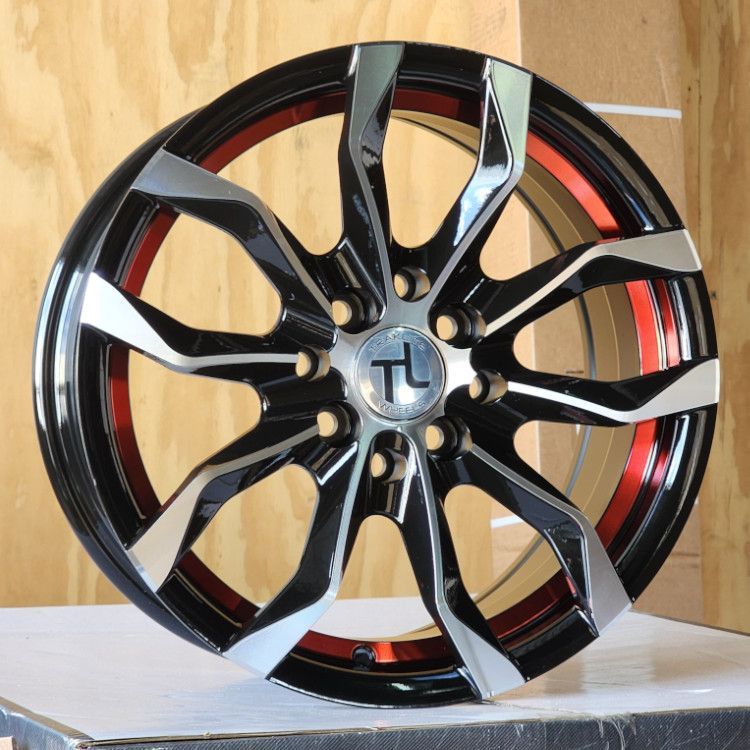 DBM DIM GLOSS BLACK RED 15X7, 4X98/4X100/4X108/4X110/4X112/4X114.3