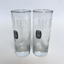 Jack Daniels 12 Oz? Tall Drinking Glass NEW LOT OF 2