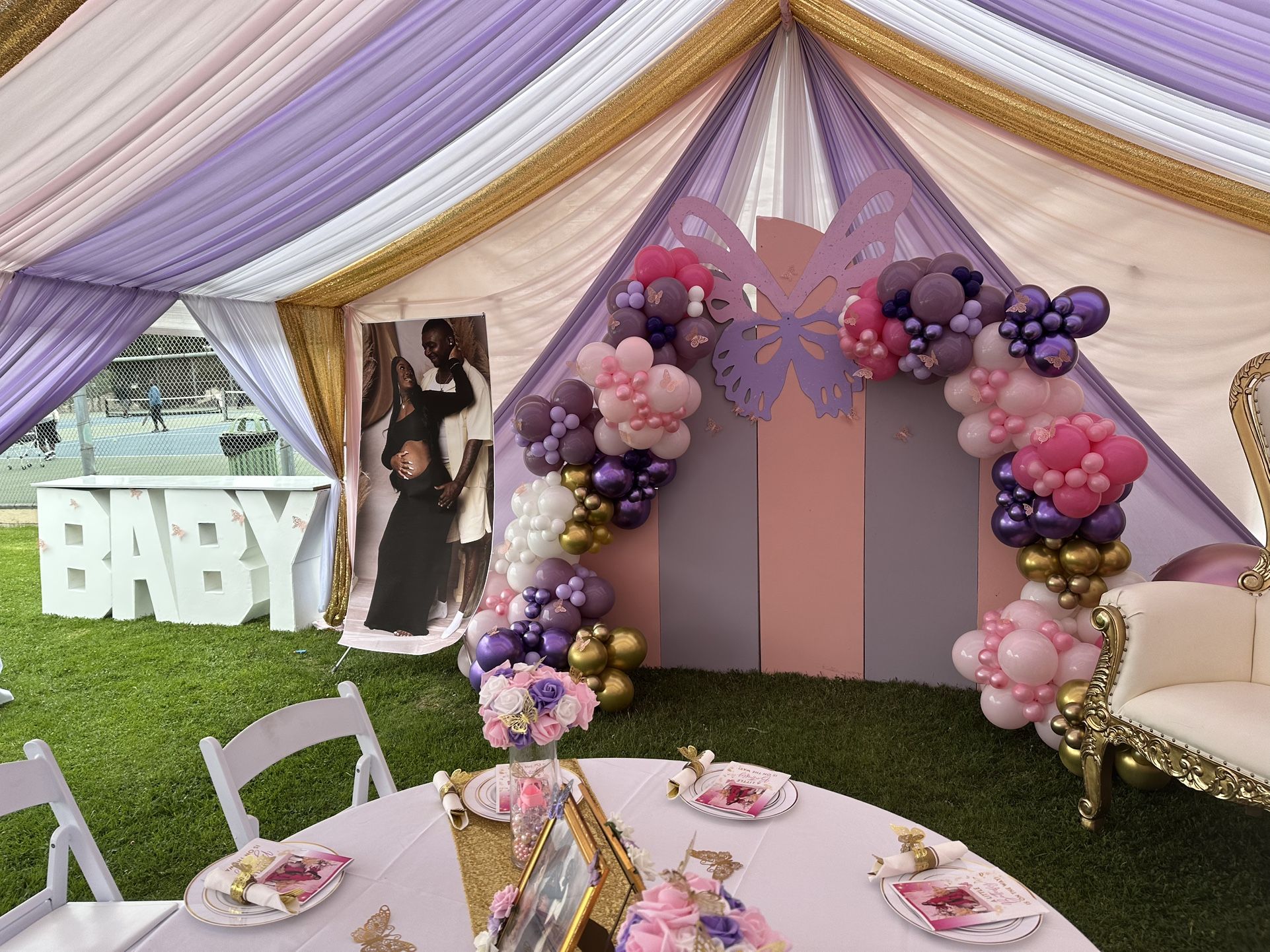 Butterfly Baby shower , Balloon Garland 