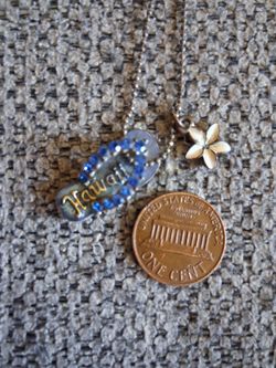 Blue Flip Flop Necklace Hawaiian Souvenir