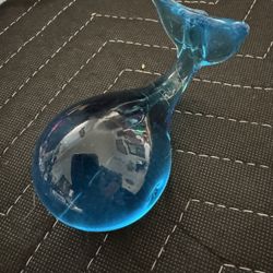 Glass Whale Paperweight