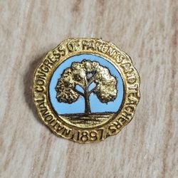 National Congress of Parents and Teachers PTA 10K Gold Filled Pin 1897 Lapel Vintage