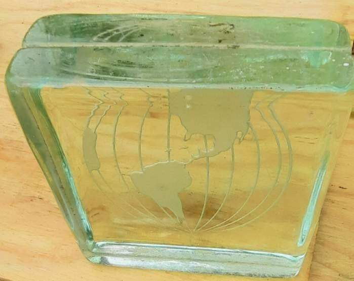 Heavy Etched Glass Block