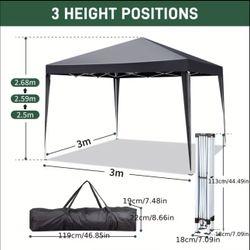 $75 firm!!! New 10x10 pop up foldable canopy with bag- gray color