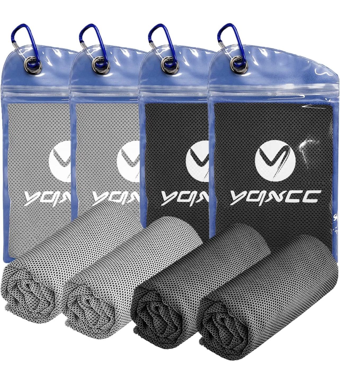 4 Pack Cooling Towels, Cool Towel, Soft Breathable Chilly Towel, Microfiber Ice Cold Towel for Yoga, Golf, Gym, Camping, Running, Fitness, Workout & M
