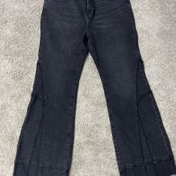 Women Liverpool Black Raw Hem Jean