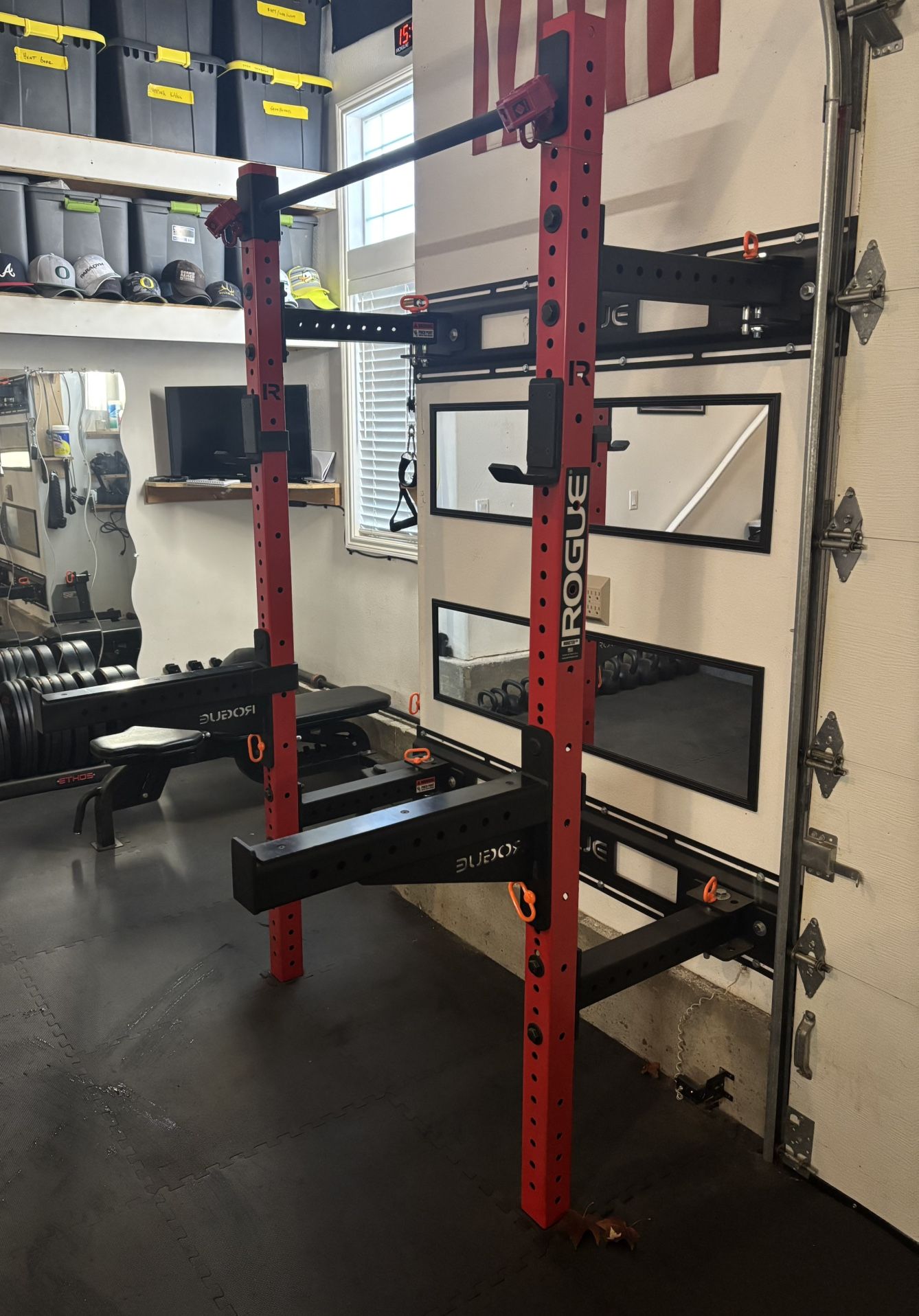 Gym Equipment - Rogue Wall Mount Rack with Dip Bar