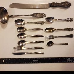 Old Vintage Antique Silver Plated Flatware Silverware Stamped Marked Look At Pic