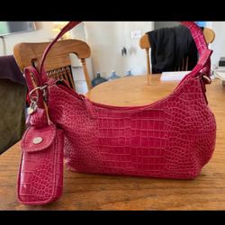 Nine West Matching Crocodile Leather Purse 3Pc. Cell Phone Case w/ Purse Charm 