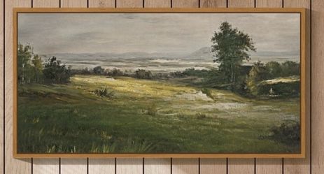 Drsoum 20x40in Natural Framed Vintage Landscape Large Canvas Wall Art
