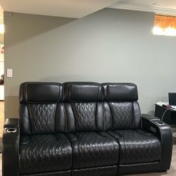 Leather Couch Recliner 3 Seats 