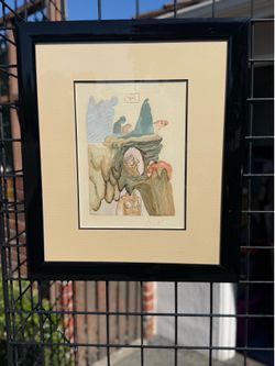Frame Salvador Dali title the liars divine comedy collection, rare signed piece