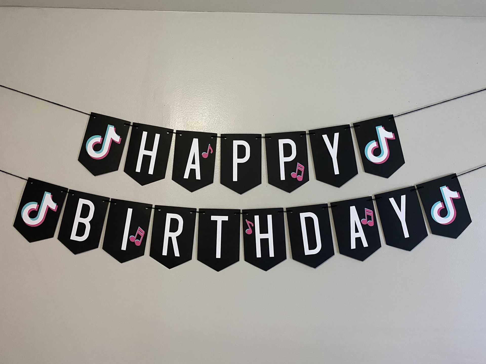 TikTok Theme Birthday Banner Decoration