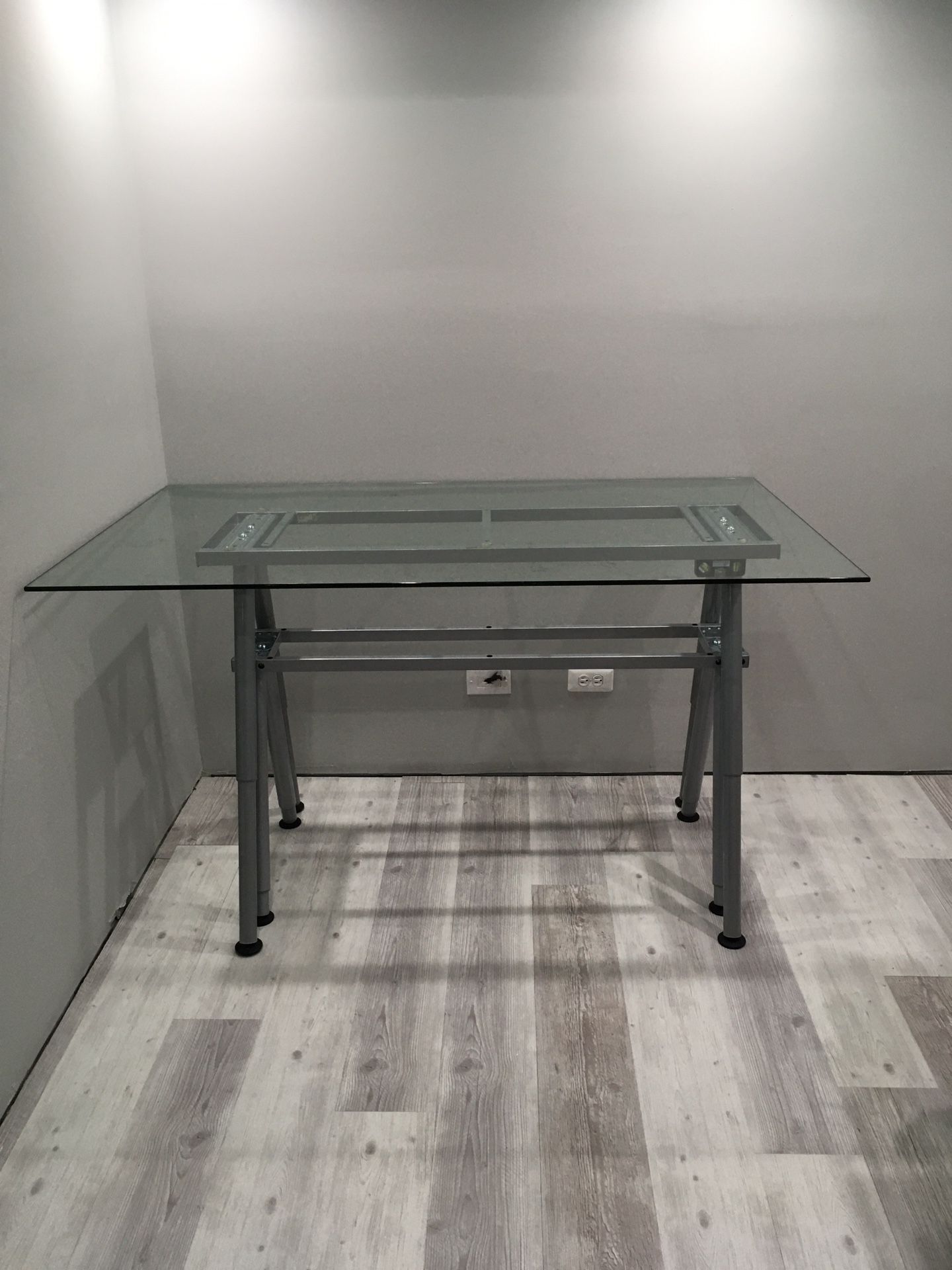 Pier 1 Imports Glass Table/ Desk Top with IKEA Legs - OBO