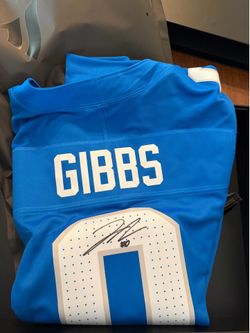 Jahmyr Gibbs autographed jersey authenticated