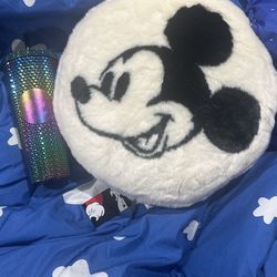 Mickey Mouse Faux Fur Throw Pillow