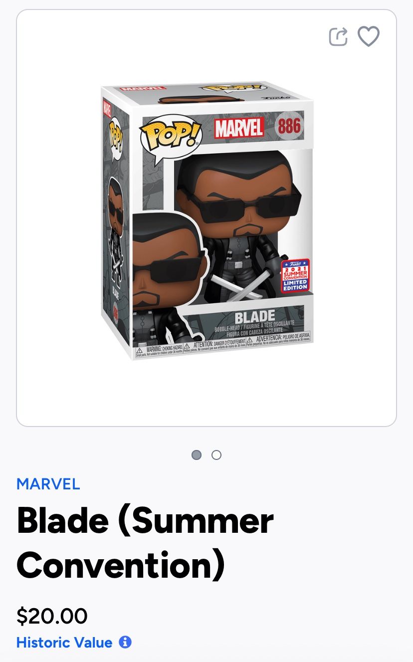 MARVELS Blade Funko Pop