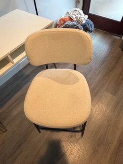 Cream Upholstered Desk Chair