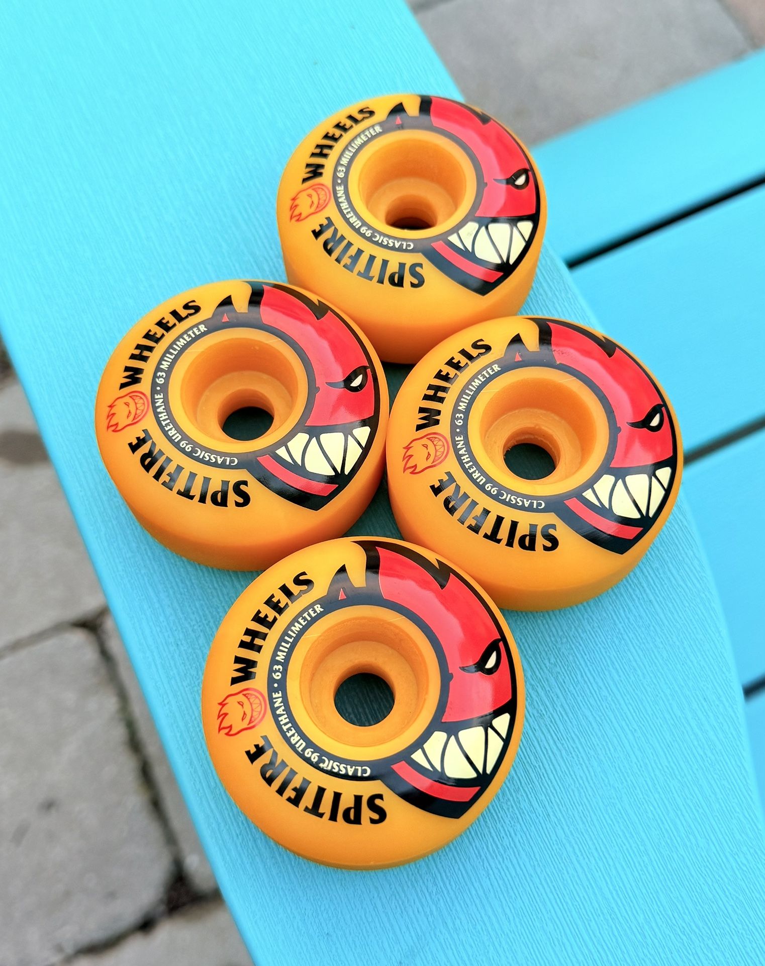 Spitfire Wheels Big Head Skateboard Wheels Classic 99 Urethane 63mm Custom Dyed