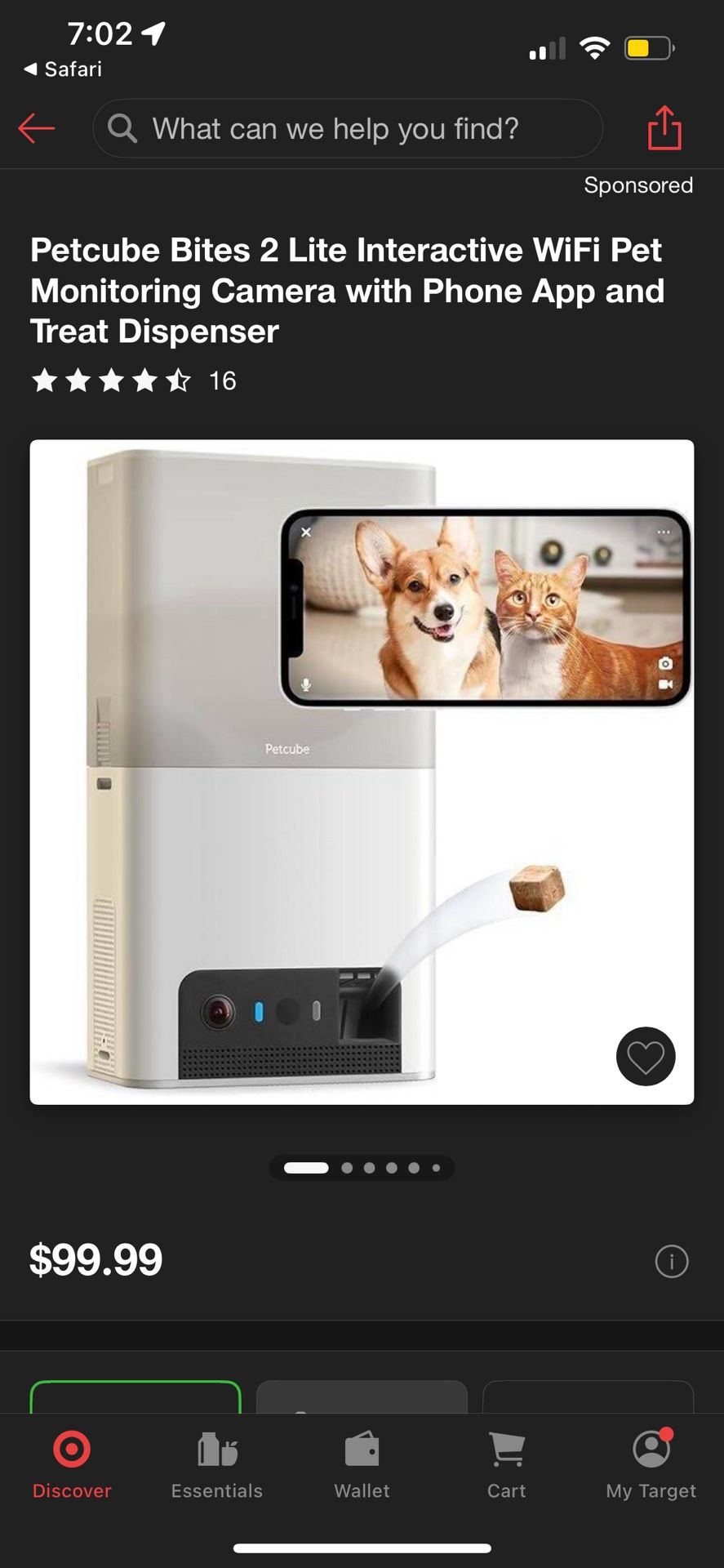 Pet Treat Dispenser W/ Camera 