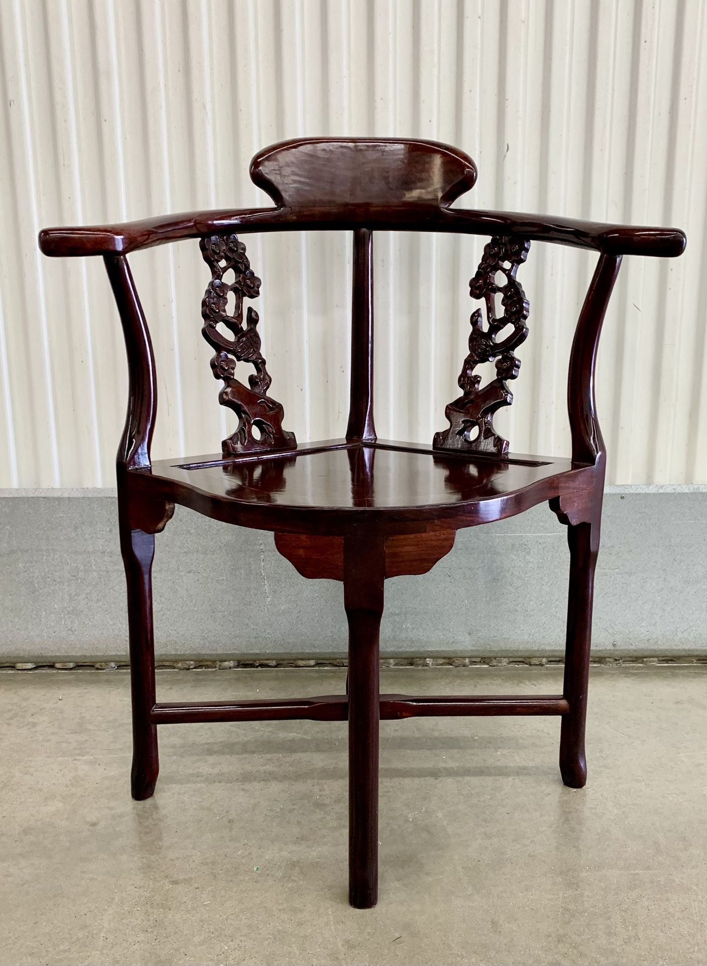 Antique 1900’s Asian rosewood carved corner chair