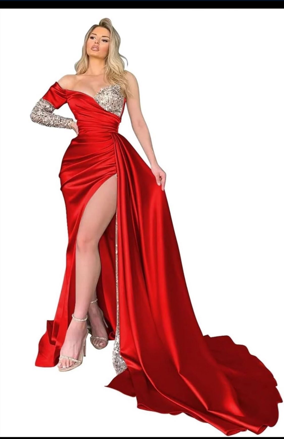 Women Mermaid Prom Dresses Long Satin Formal Evening Party Gowns