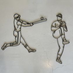 Wrought Iron Baseball Wall Decir