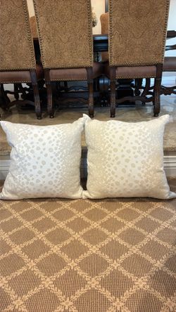 Ivory Dot Pillows with Inserts (2)