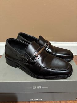 Stacy Adams Black Leather Bit Loafers