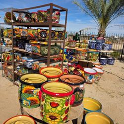 🦜Stunning Talavera Pottery & Birdbaths🌵Imported Metal Art Decor🪷