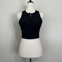 Abercrombie & Fitch YPB SculptLUX Curve Love Plunge Henly Slim Tank, Sz Small