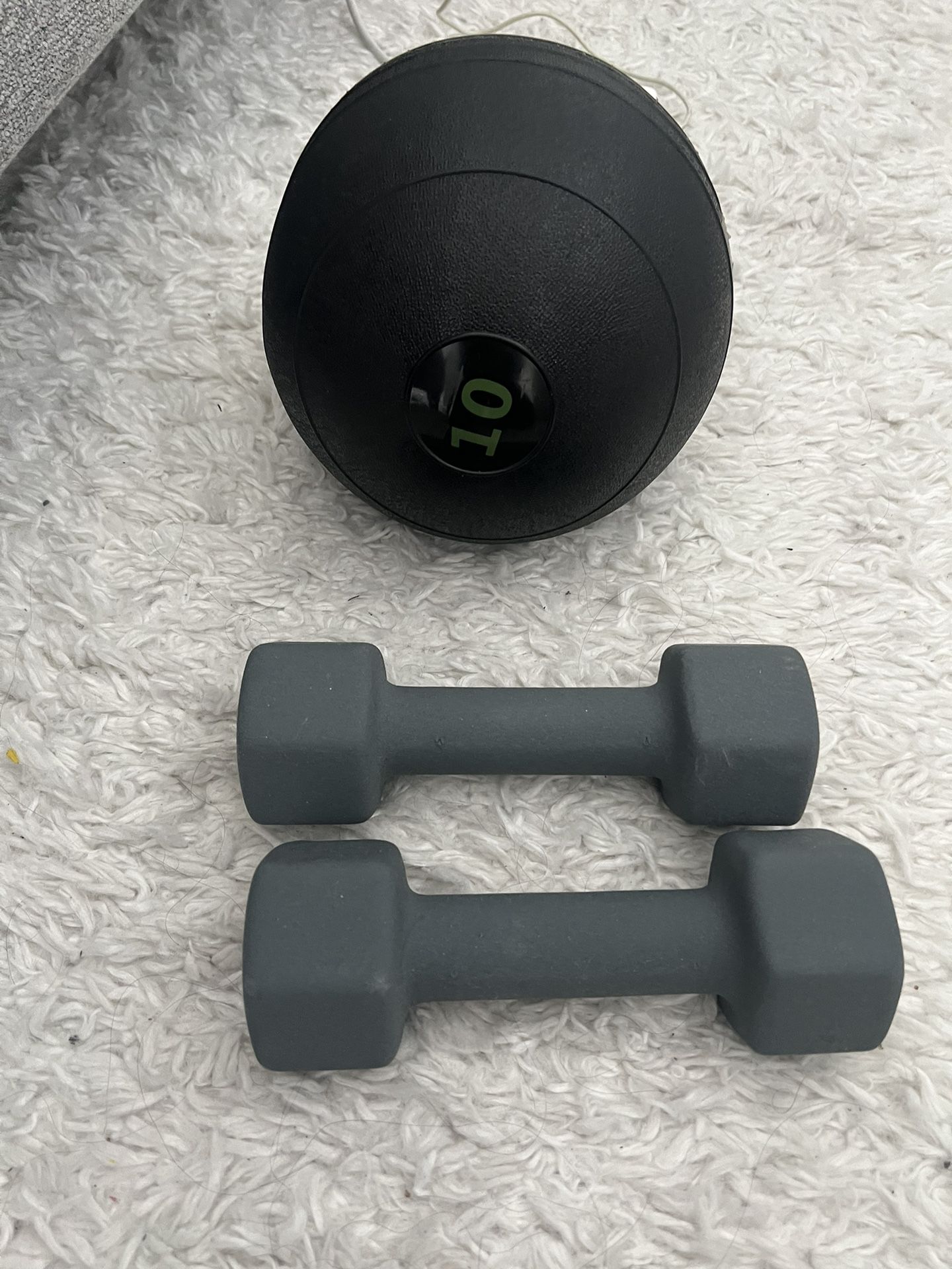 8 Ibs Dumbbell And 10 Pound Medicine Ball