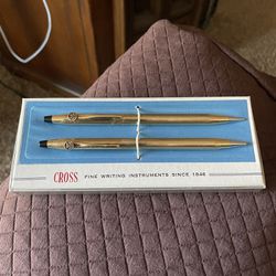 Vintage Continental Bank Cross Pen and Pencil Service Award