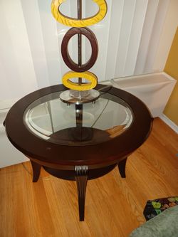 Glass Coffee Table With Matching End Table