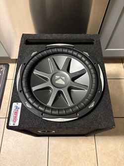 Kicker Subwoofer With Atrend Custom Box & Audiopipe Amplifier With Cords
