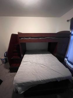 Twin over Full Bunk Bed with Stairs and Storage