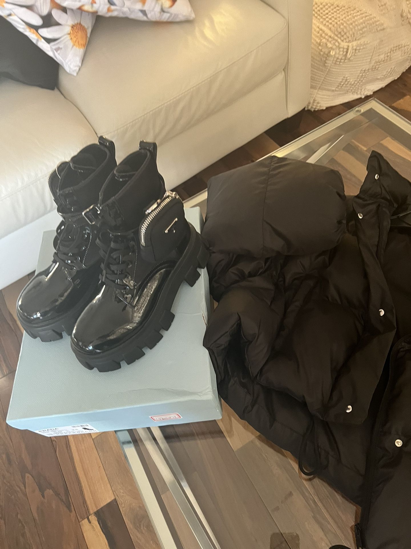Prada Boots / Small Jacket 