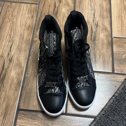 Juicy Couture Jorgia Wedge Logo Black Sneakers 9.5