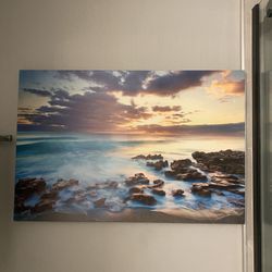 Ocean sunrise canvas wall art