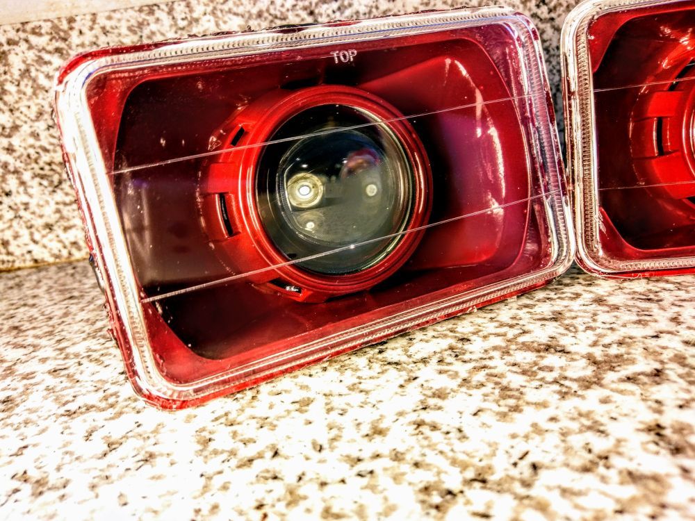 Custom Projector Headlights El Camino Camaro Camry Firebird Malibu Monte Carlo. Chevy c10 silverado f150 Mustang muscle car