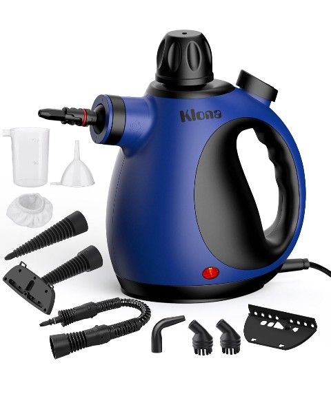 Handheld Steam Cleaner, Steam Cleaner for Home with 10 Accessory Kit, Multipurpose Portable Upholstery Steamer Cleaning with Safety Lock to Remove Gri