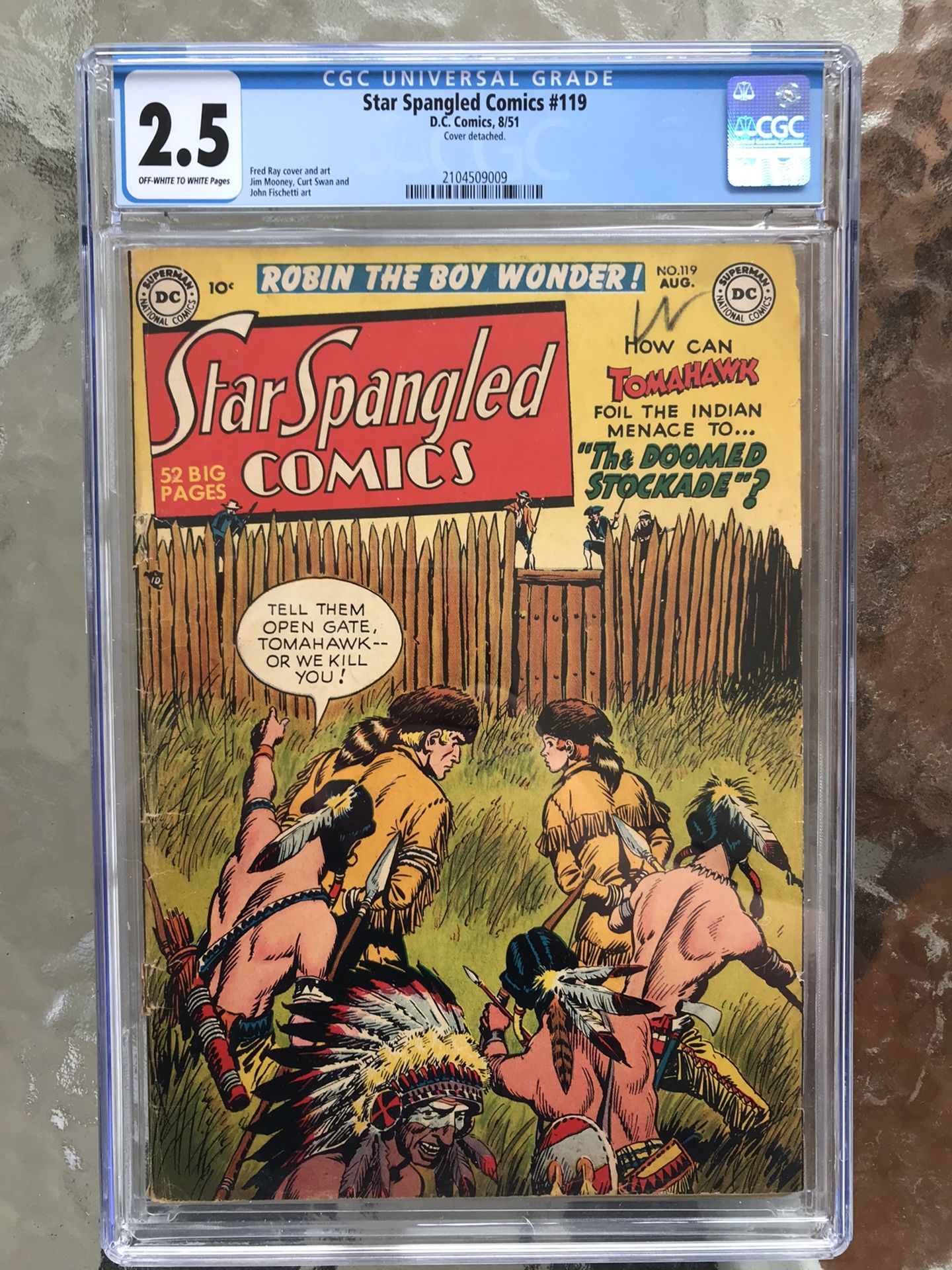 Star Spangled Comics #119 (1951) CGC 2.5 — O/w to White Pages; GA Robin Story
