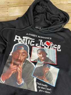 Tupac Shakur Poetic Justice 90s Graphic Hoodie Sweatshirt Black Men’s 3X ( 3XL )