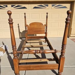 Antique Solid Wood Twin Bedframe