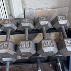 Pair Of 35s 40s Dumbells
