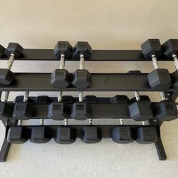 5-50lbs Dumbbells w/Rack 