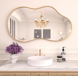 20x36 inch Gold Asymmetrical Wall Mirror