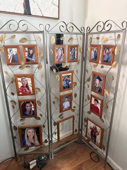 Room Photo Frames Screen Divider Screens, 3 Panel Decorative Screen With Photo Frames